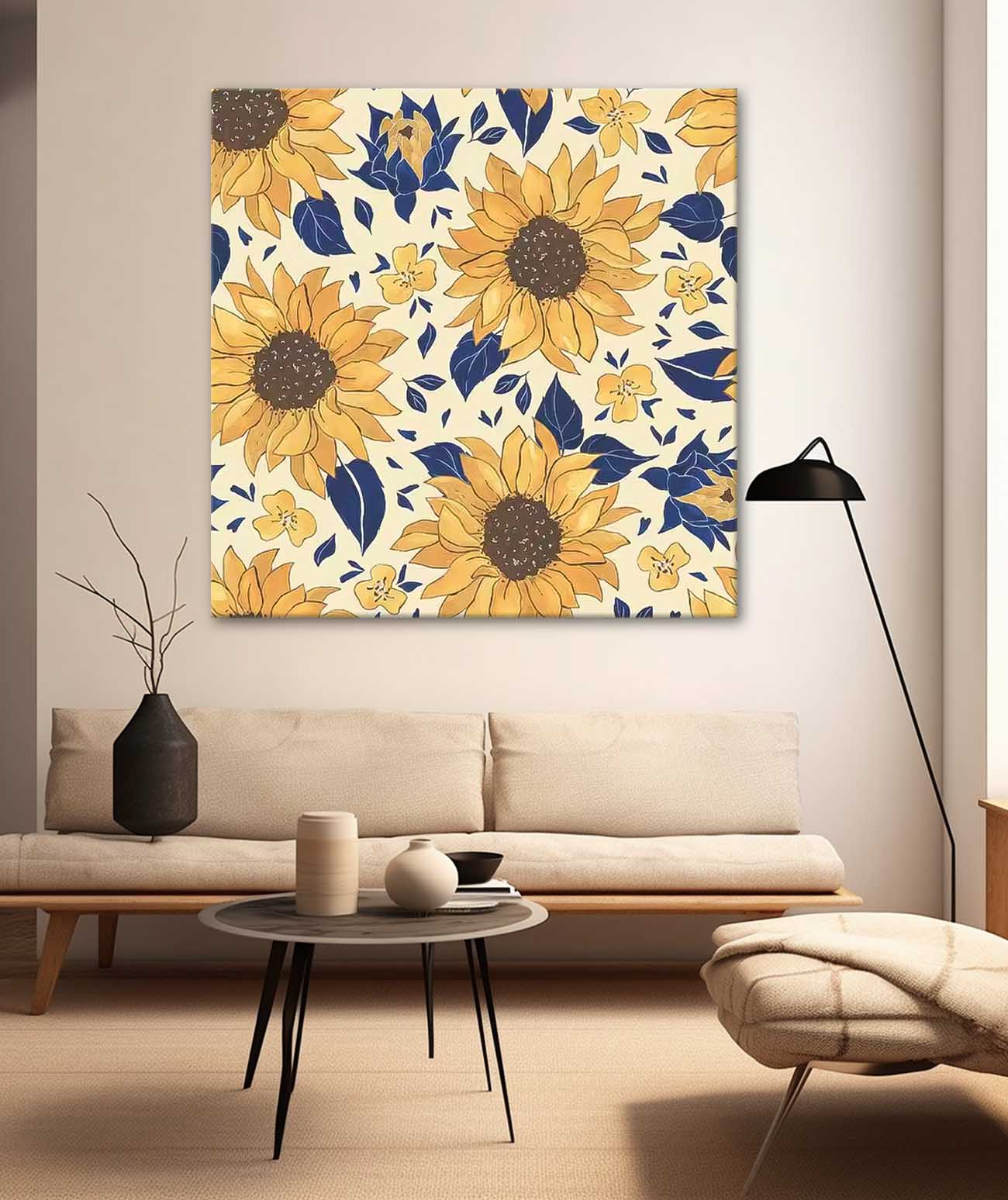 Vibrant Sunflower Oil Painting - Floral Wall Art for Bright Home Decor