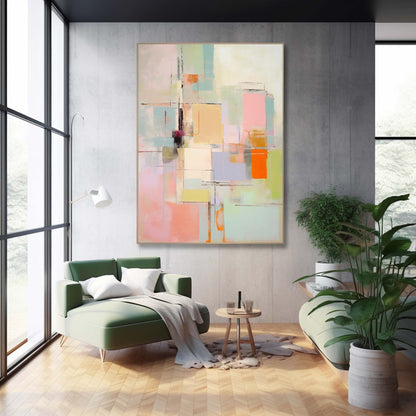 Colorful Abstract Oil Painting for Modern Home Decor and Art Lovers