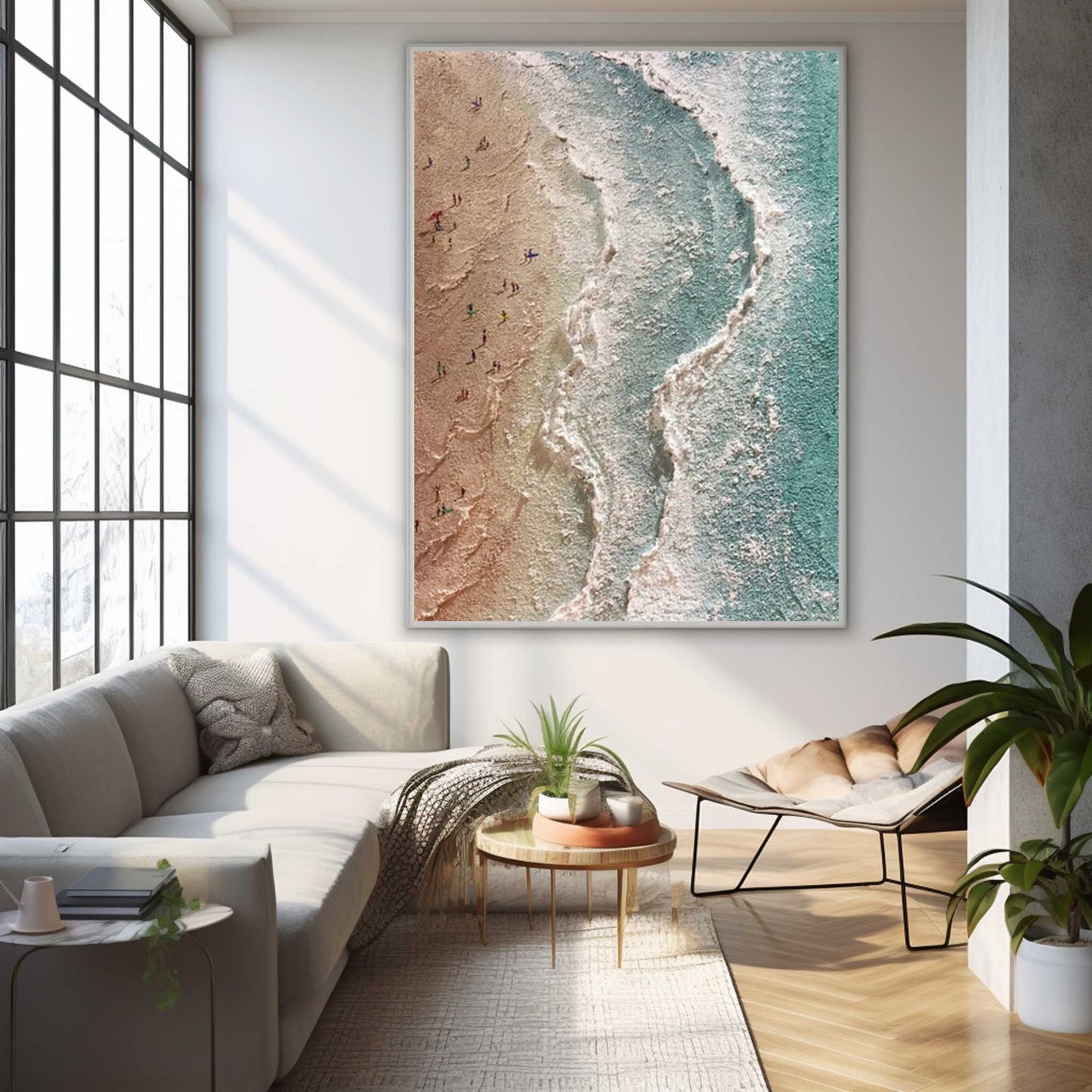 Stunning Beach Scene Oil Painting for Coastal Home Decor