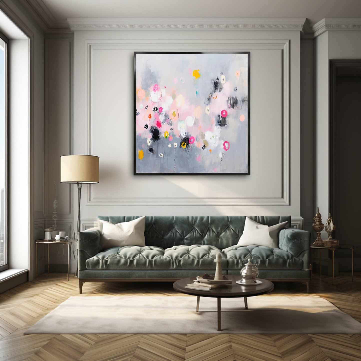 Vibrant Abstract Floral Canvas Art for Modern Home Decor