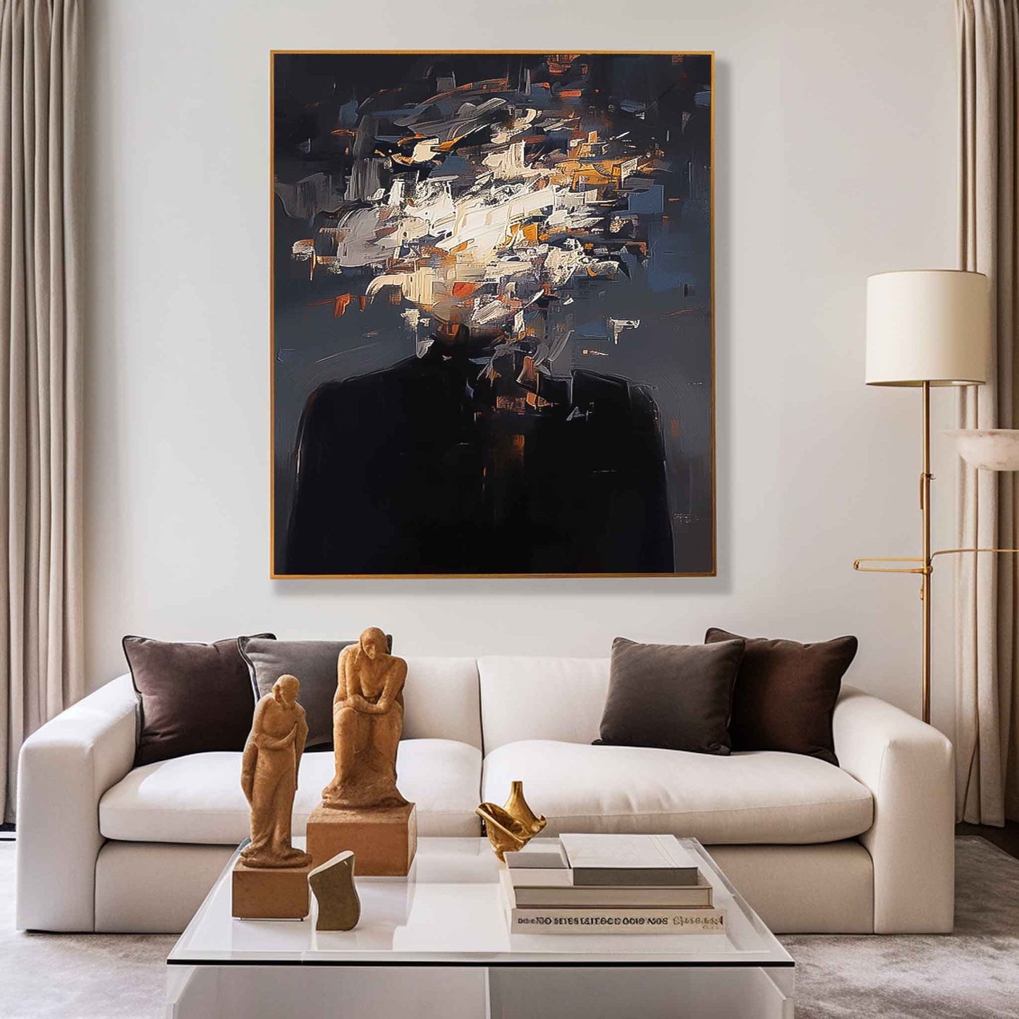 Abstract Portrait Oil Painting for Modern Home Decor