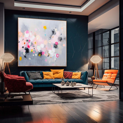 Vibrant Abstract Floral Canvas Art for Modern Home Decor
