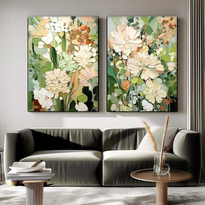 Vibrant Floral Oil Painting Set - Beautiful Canvas Art for Home Decor