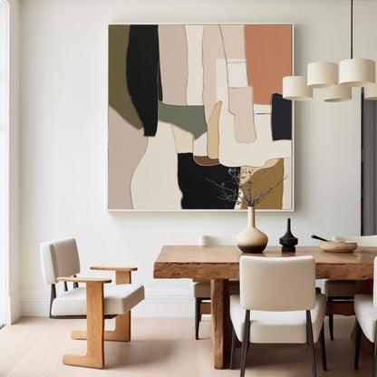 Contemporary Abstract Oil Painting with Earthy Tones for Modern Home Décor