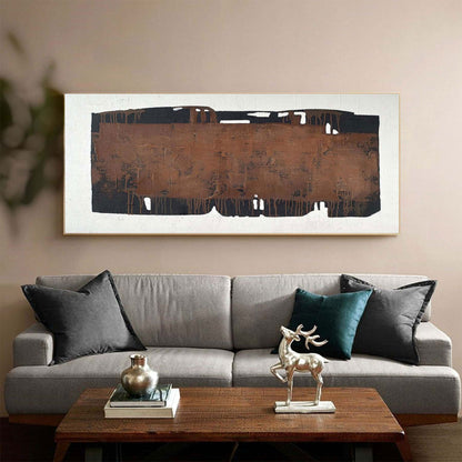 Abstract Brown Landscape Oil Painting for Modern Home Decor