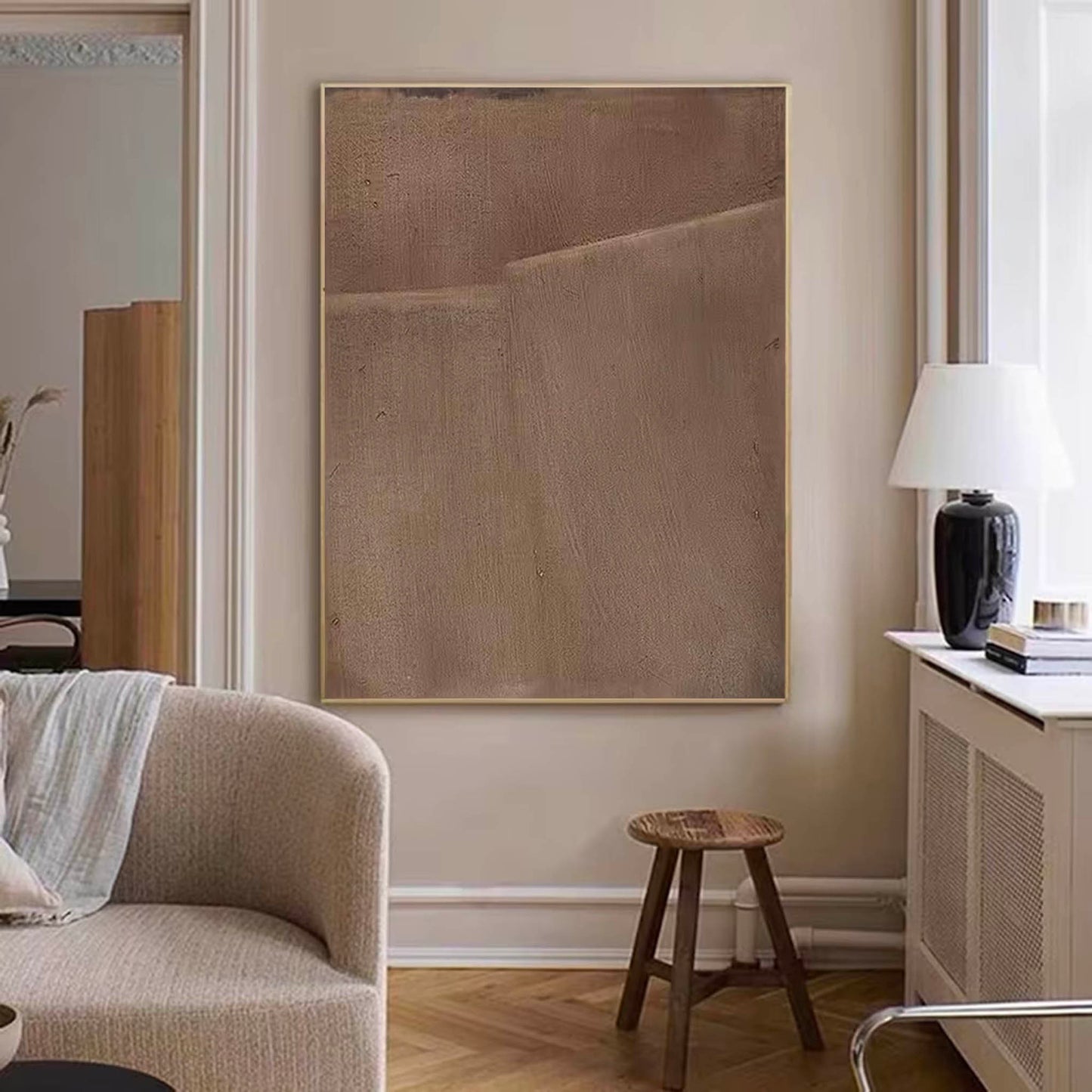 Elegant Minimalist Abstract Oil Painting for Modern Home Decor