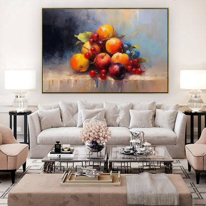 Vibrant Fruit Still Life in Modern Style - Colorful Oil Painting for Home Decor