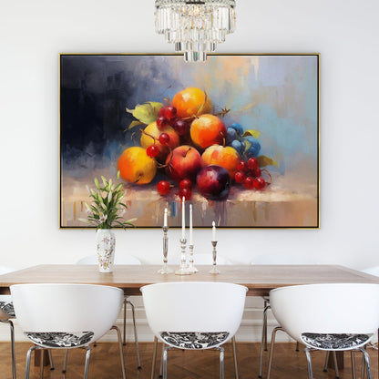 Vibrant Fruit Still Life in Modern Style - Colorful Oil Painting for Home Decor