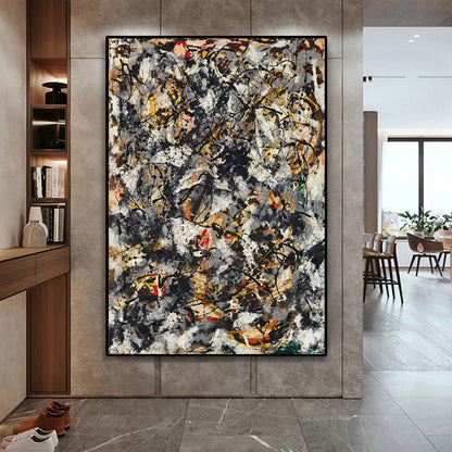 Abstract Tribal Inspired Heavy Texture Oil Painting for Modern Home Decor