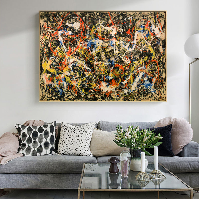 Vibrant Abstract Expressionism: Dynamic Oil Painting for Modern Home Decor