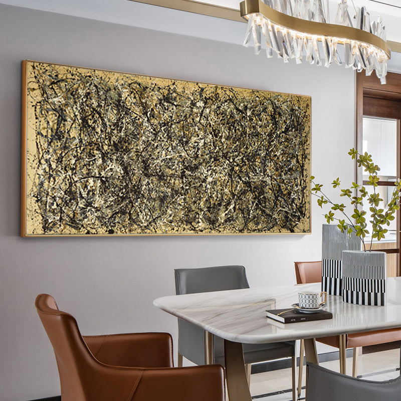 Abstract Oil Painting in Earth Tones for Modern Home Decor