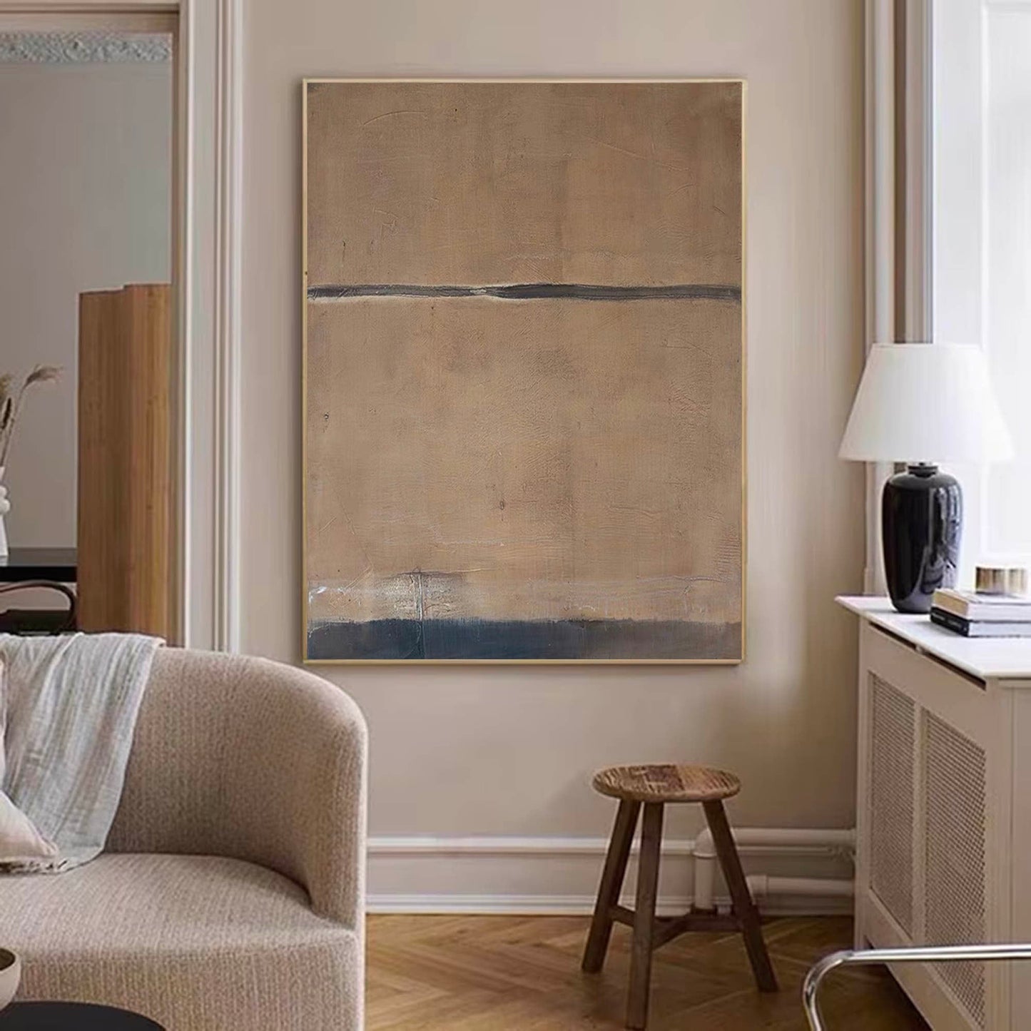 Elegant Minimalist Abstract Oil Painting for Modern Home D√©cor