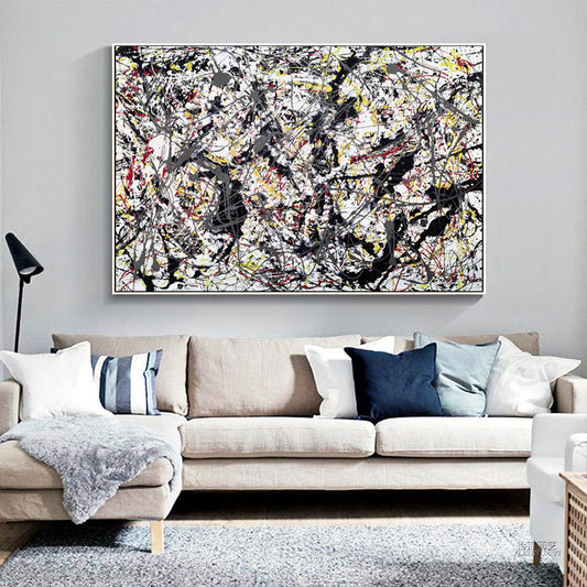 Vibrant Abstract Oil Painting with Dynamic Colors and Expressive Design