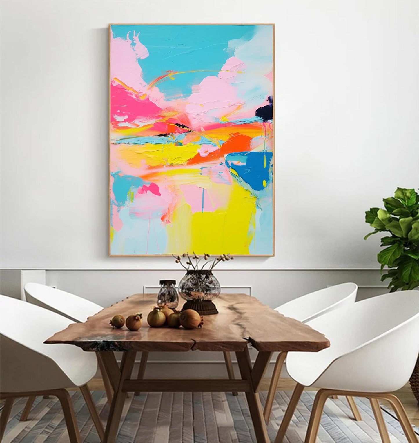 Vibrant Abstract Oil Painting for Modern Home Decor and Art Lovers