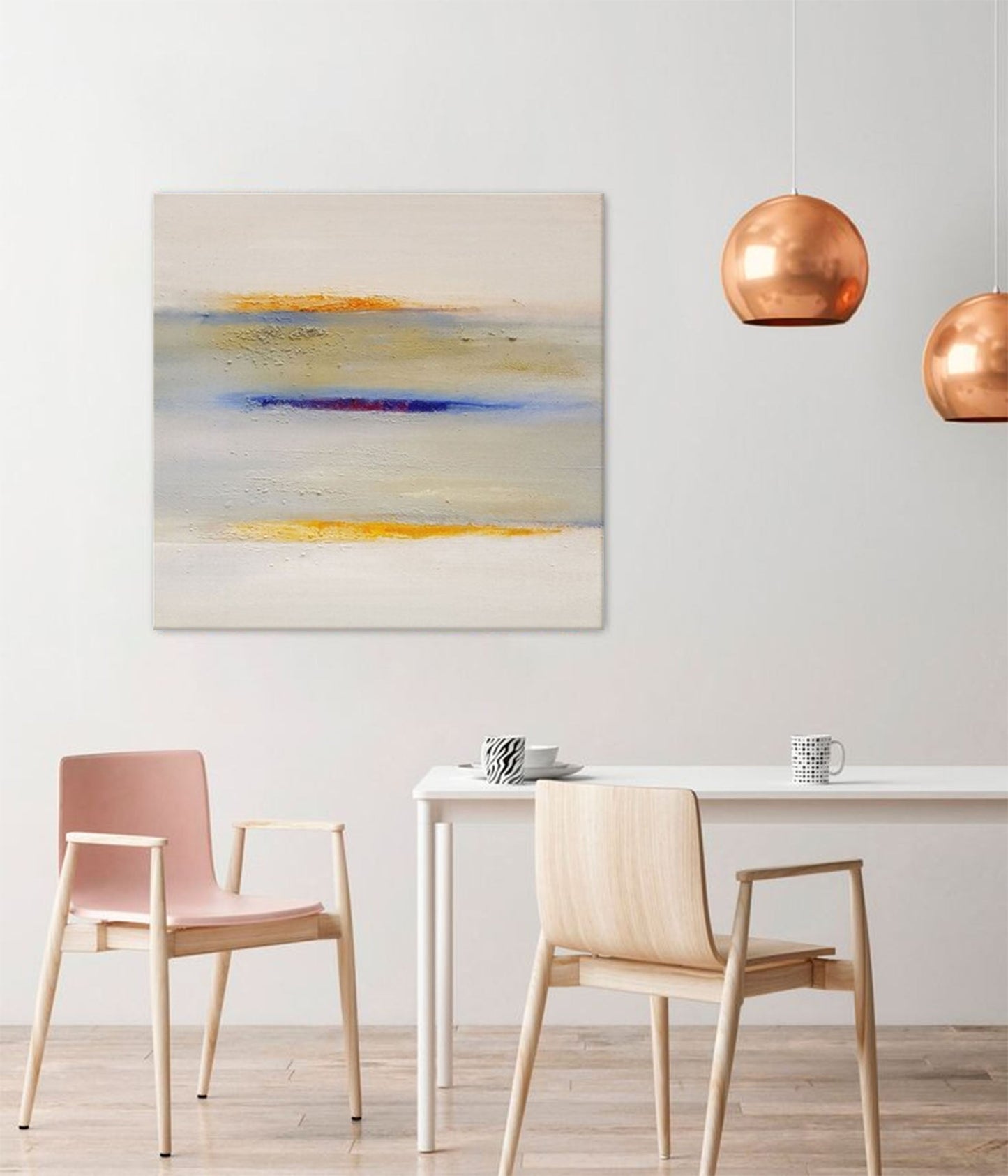 Abstract Minimalist Oil Painting with Soft Hues for Modern Home Décor