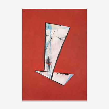 Contemporary Abstract Expressionism Oil Painting on Vibrant Red Canvas