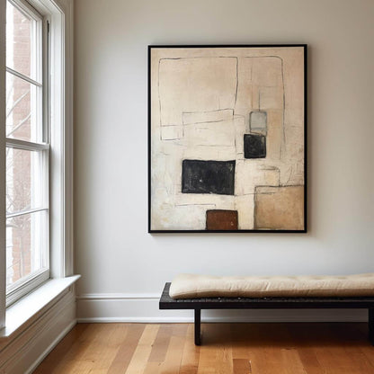 Contemporary Minimalist Abstract Oil Painting for Modern Home Décor