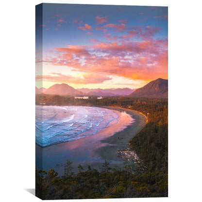 Serene Coastal Sunrise: Captivating Oil Painting of Shoreline Beauty