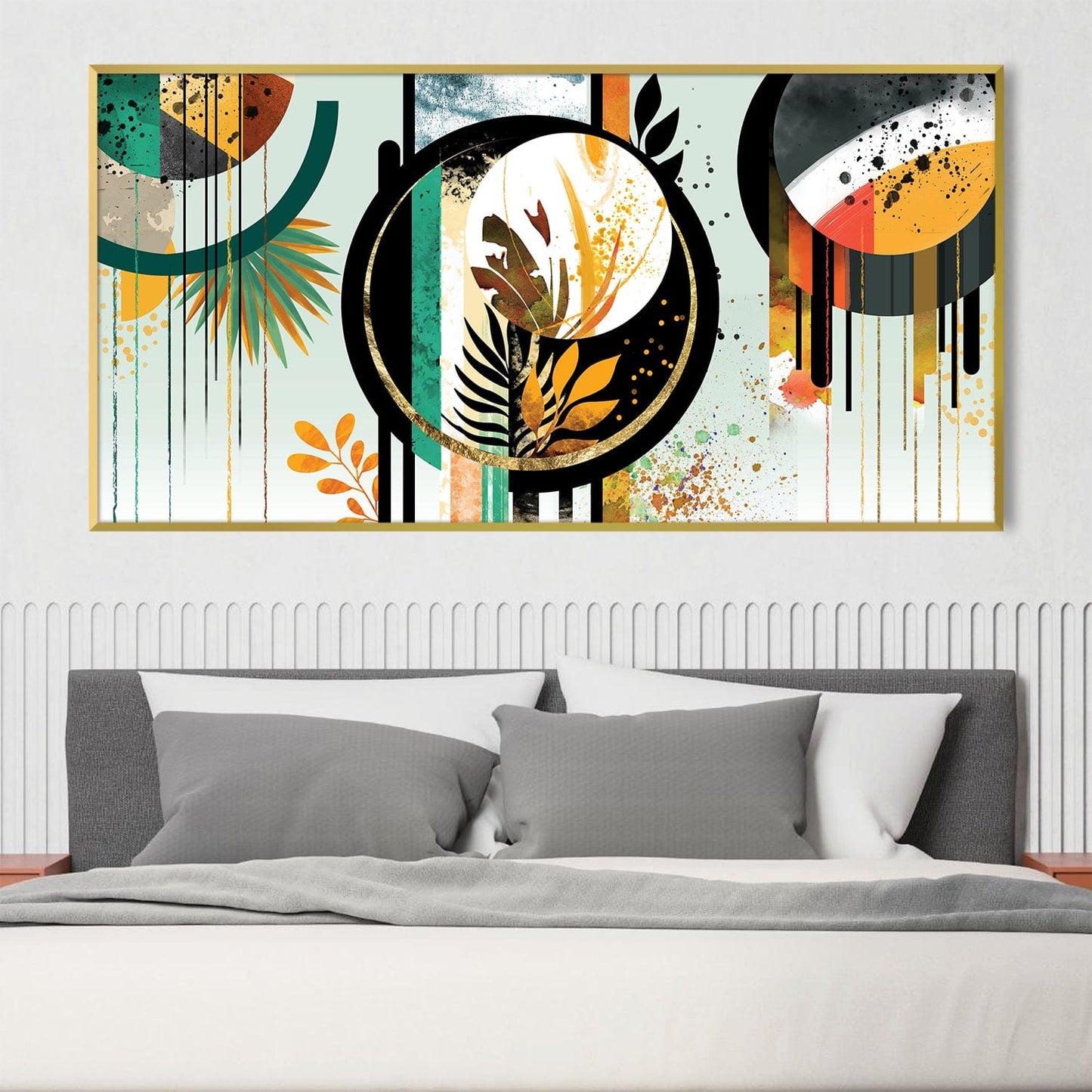 Vibrant Abstract Botanical Oil Painting for Modern Home Decor