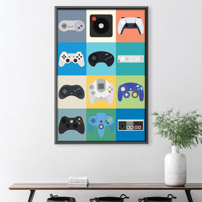 Colorful Gaming Controllers Abstract Art for Video Game Enthusiasts