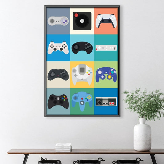 Colorful Gaming Controllers Abstract Art for Video Game Enthusiasts
