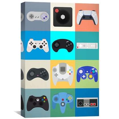 Colorful Gaming Controllers Abstract Art for Video Game Enthusiasts