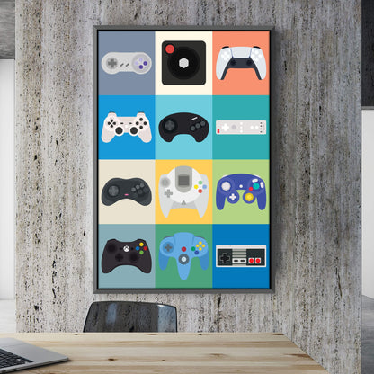 Colorful Gaming Controllers Abstract Art for Video Game Enthusiasts