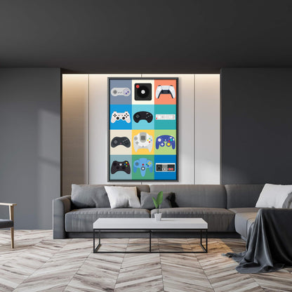 Colorful Gaming Controllers Abstract Art for Video Game Enthusiasts