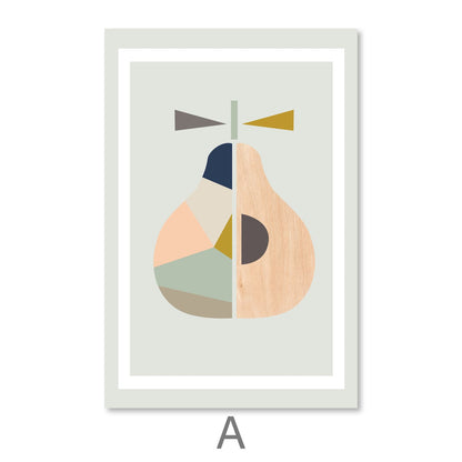 Contemporary Abstract Fruit Art - Colorful Canvas Wall Decor for Modern Spaces