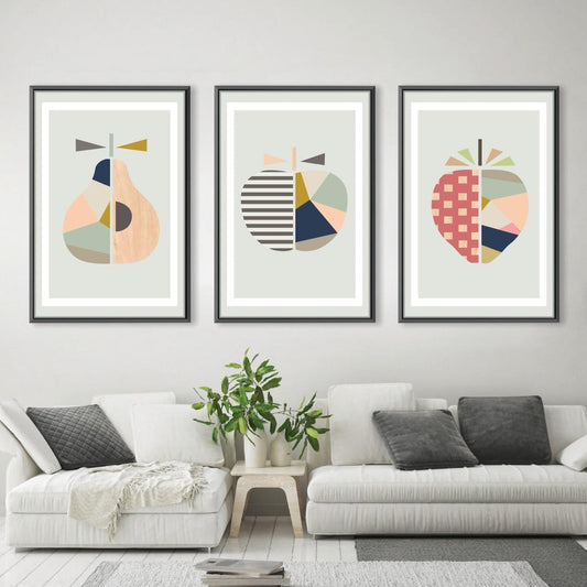 Contemporary Abstract Fruit Art - Colorful Canvas Wall Decor for Modern Spaces