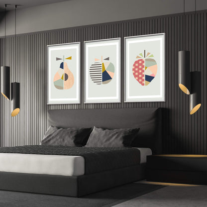 Contemporary Abstract Fruit Art - Colorful Canvas Wall Decor for Modern Spaces