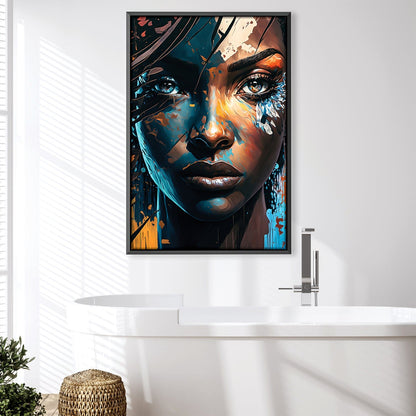 Vibrant Abstract Portrait Wall Art - Colorful Oil Painting for Modern Decor