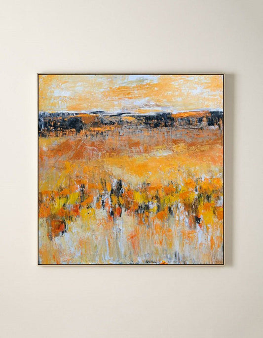 Vibrant Abstract Landscape Oil Painting for Modern Home Decor