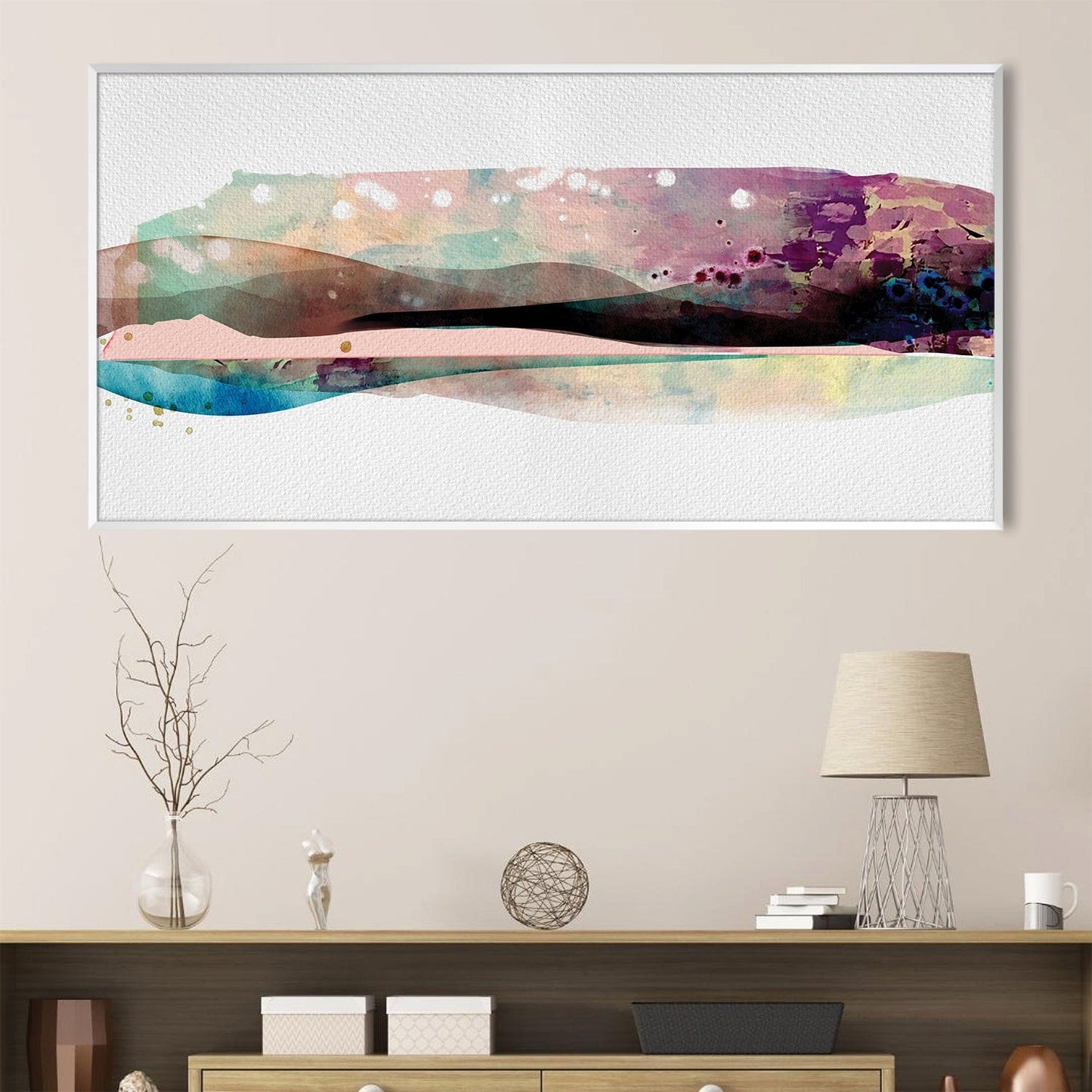 Vibrant Abstract Landscape Oil Painting for Modern Home Decor