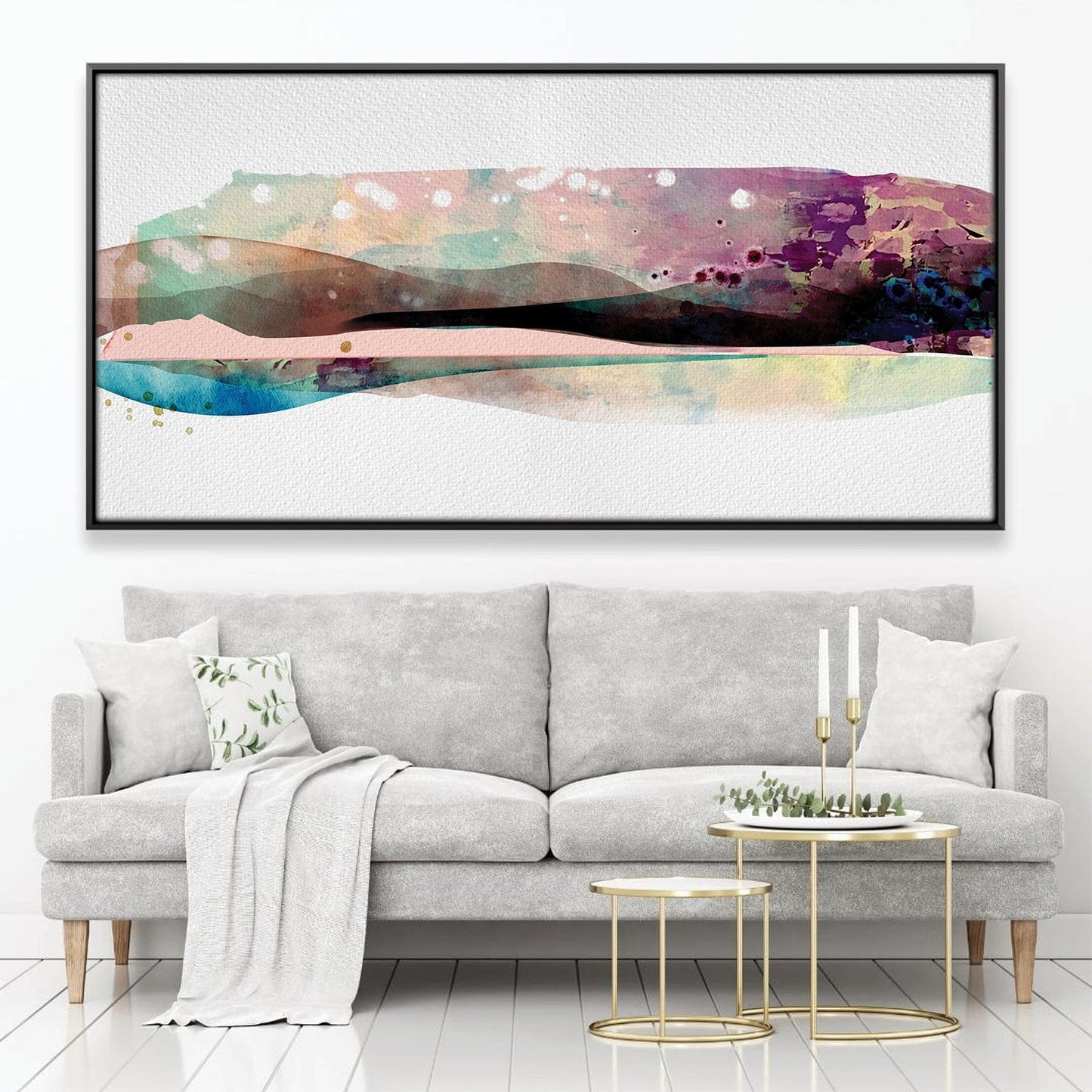 Vibrant Abstract Landscape Oil Painting for Modern Home Decor