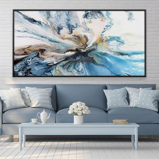 Stunning Abstract Ocean Waves Oil Painting for Modern Home Décor