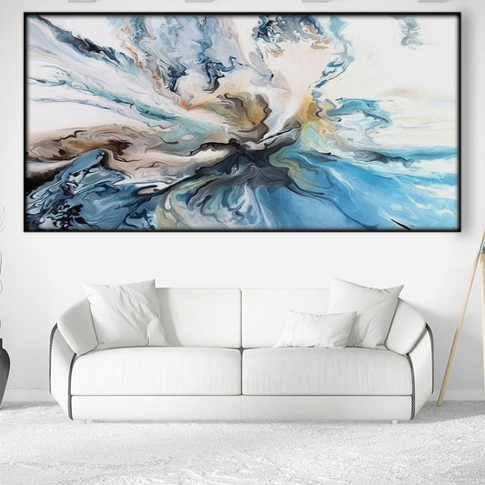 Stunning Abstract Ocean Wave Oil Painting for Modern Home Decor