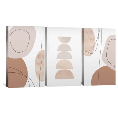 Contemporary Abstract Pastel Art Triptych for Modern Home Décor
