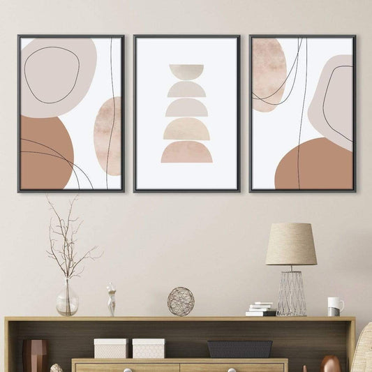 Contemporary Abstract Pastel Art Triptych for Modern Home Décor