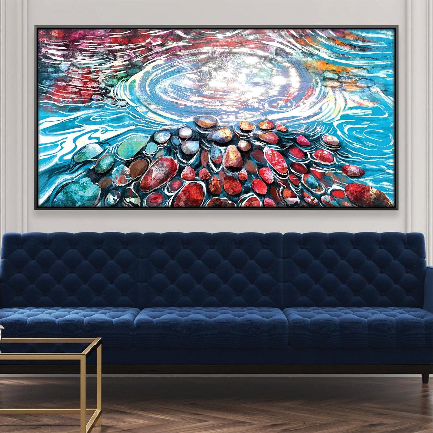 Vibrant Abstract Pebbles Oil Painting for Modern Home Decor