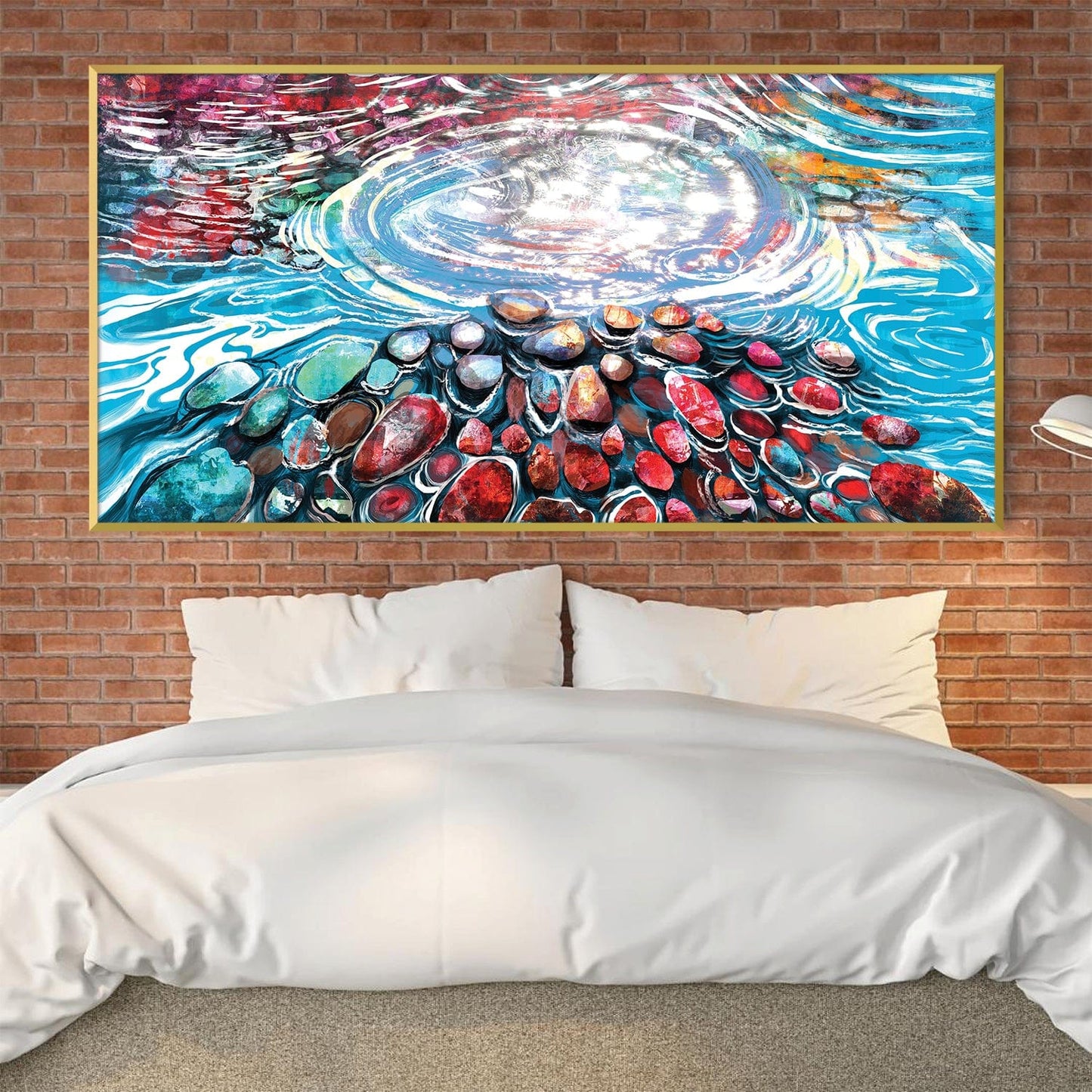 Vibrant Abstract Pebbles Oil Painting for Modern Home Decor