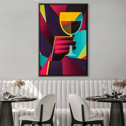 Vibrant Abstract Wine Glass Art for Modern Home Decor