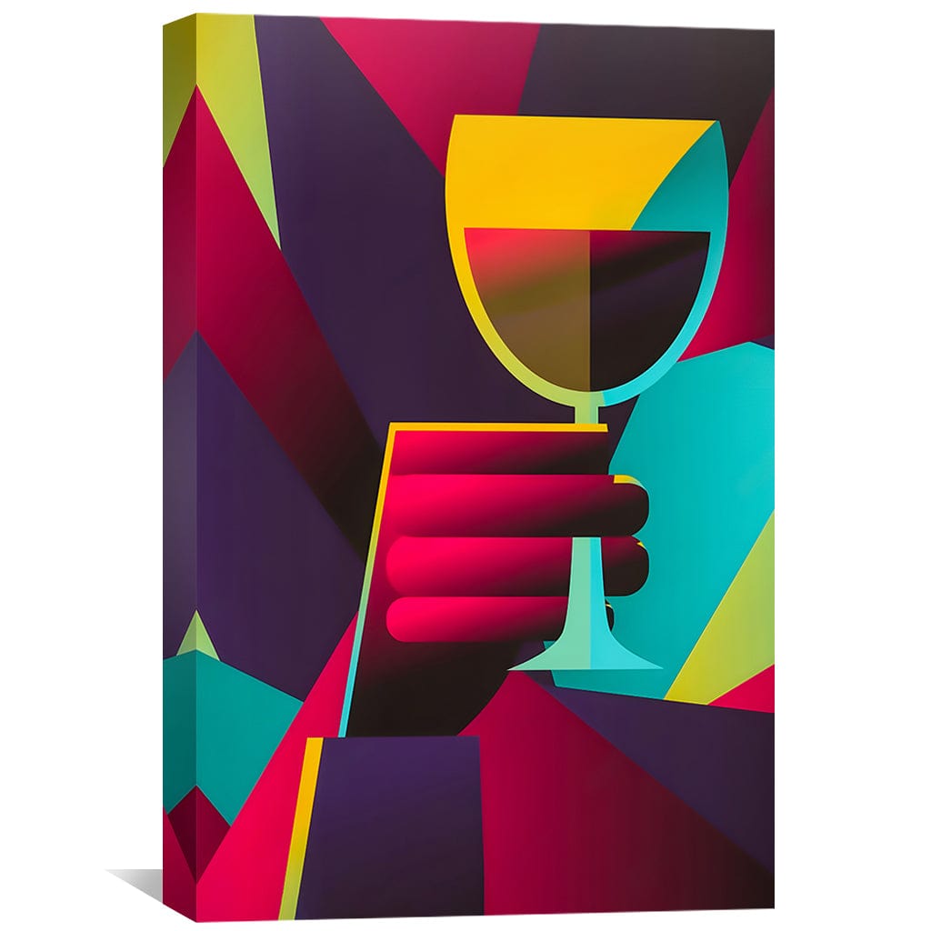 Vibrant Abstract Wine Glass Art for Modern Home Decor