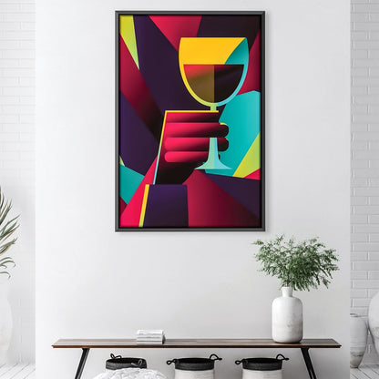 Vibrant Abstract Wine Glass Art for Modern Home Decor