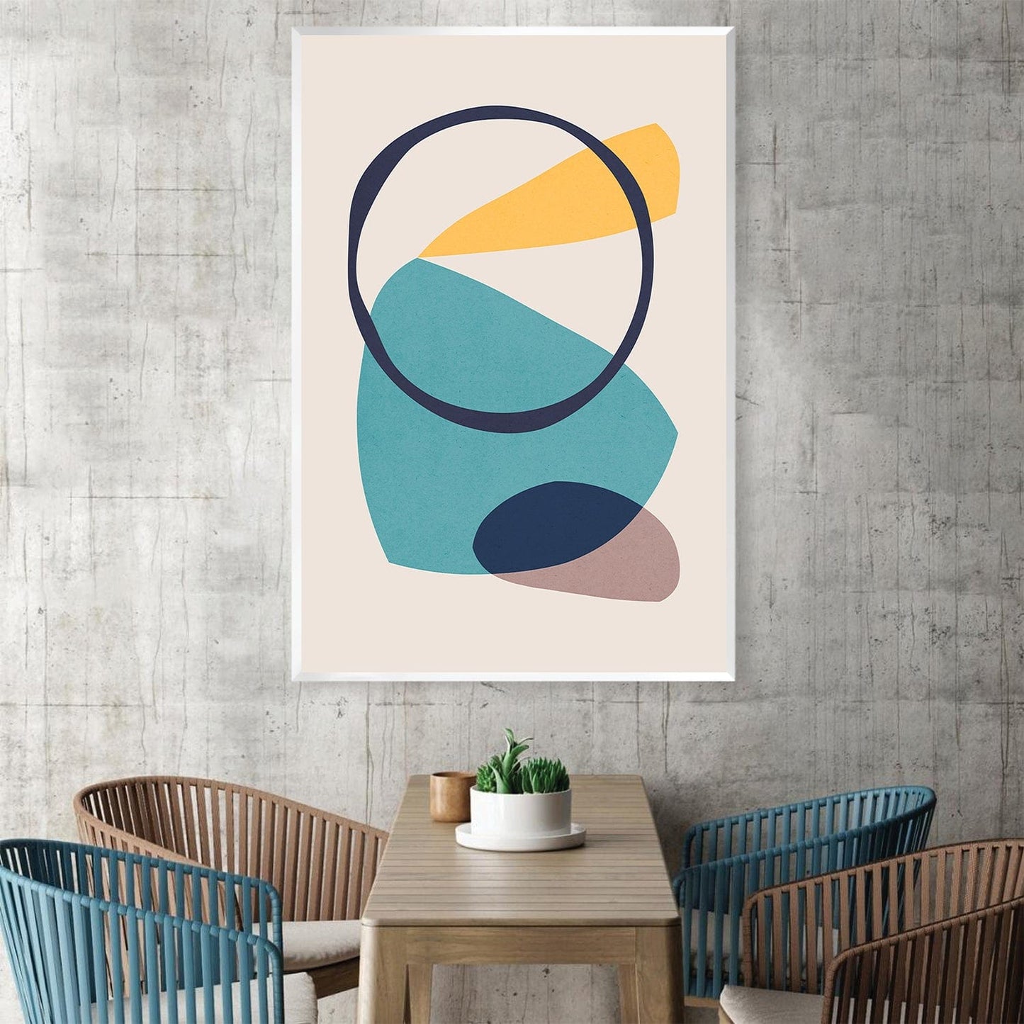 Vibrant Abstract Shapes Canvas Art for Modern Home Decor