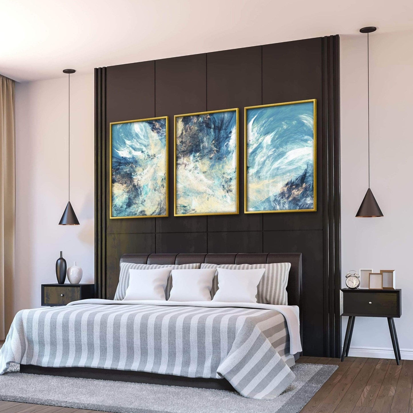 Captivating Abstract Skies Triptych Canvas Art for Modern Home Décor