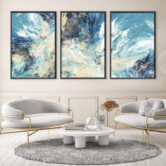 Captivating Abstract Skies Triptych Canvas Art for Modern Home Décor