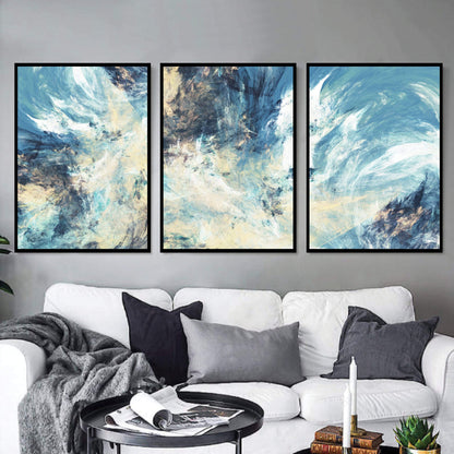 Captivating Abstract Skies Triptych Canvas Art for Modern Home Décor
