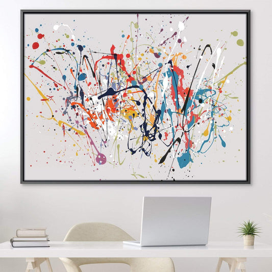 Vibrant Abstract Splatter Art for Modern Home Decor - Colorful Canvas Painting