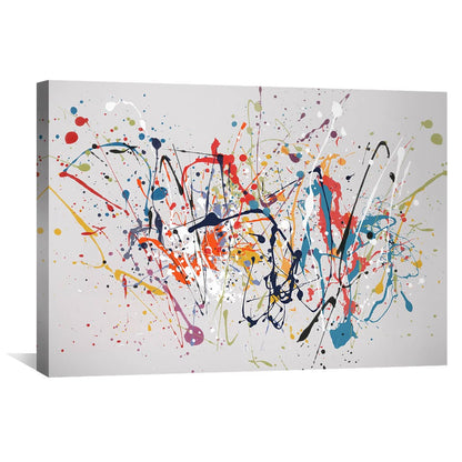 Vibrant Abstract Splatter Art for Modern Home Decor - Colorful Canvas Painting